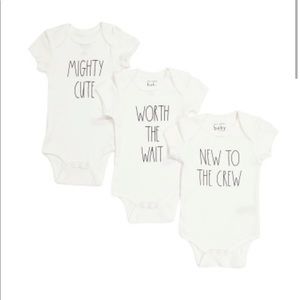 NWT Rae Dunn Baby Onesie Bodysuit Set